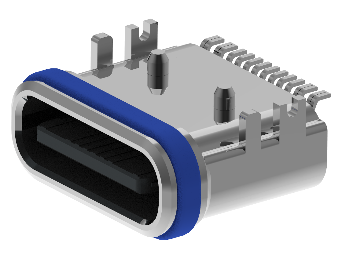 XB-ATCF-16-025-X TYPE C 16P 防水母座板上 L=7.5mm(U型粉末金外壳)